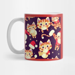 Santa Cat Kitten Pattern Mug